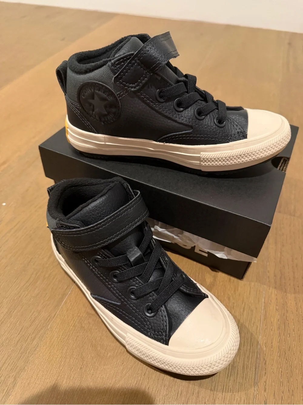 Converse Kids High-Top Sneakers in Black and Cream